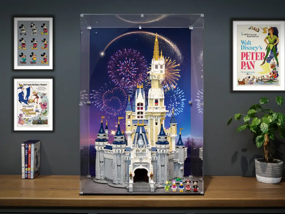 A display case for the LEGO Disney Castle set