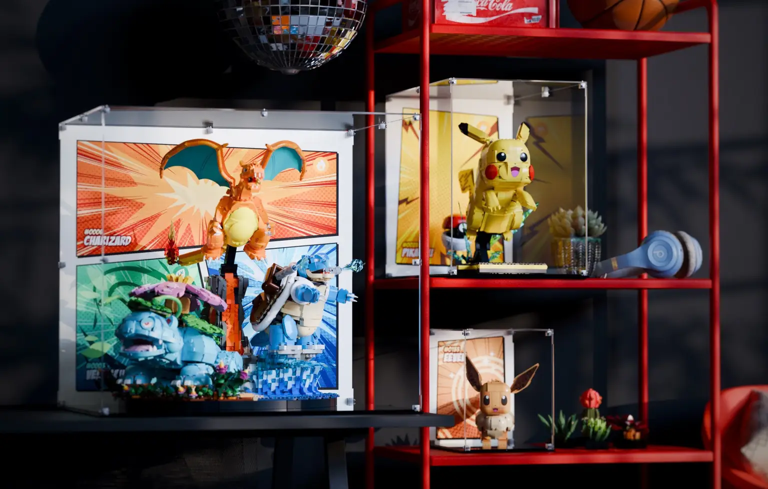 Set of 3 Pokemon display cases