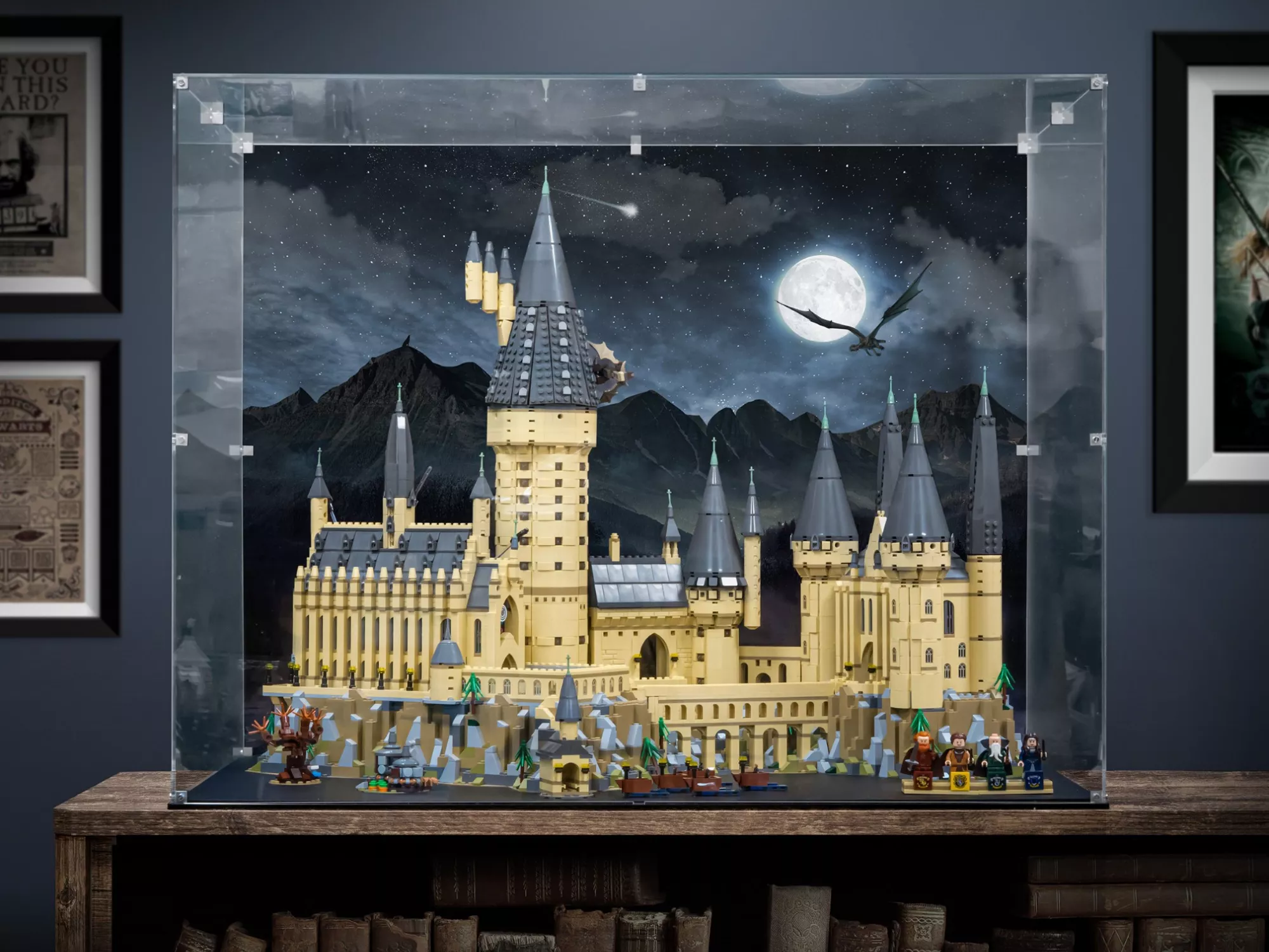 LEGO Harry Potter display cases and wand stands