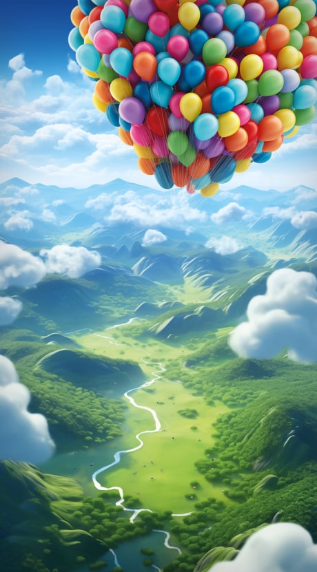 In the clouds backdrop for LEGO® ‘Up’ House (43217) SetScape Display