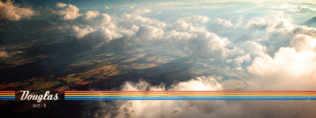 Retro clouds backdrop for LEGO® Douglas DC-3 PAN AM Airliner (11378) Display Case