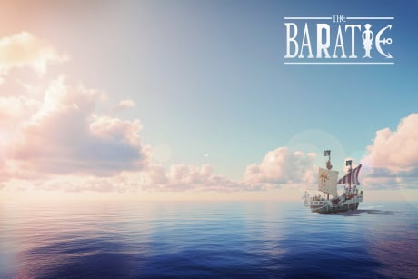 Open sea backdrop for LEGO® The Baratie Floating Restaurant - One Piece (75640) Display Case