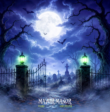 Spooky backdrop for LEGO® Mayor Manor (11383) Display Case