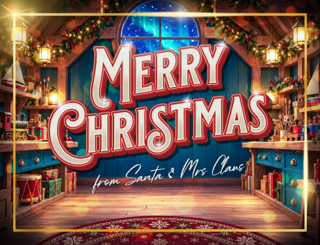 Workshop backdrop for Up-Scaled Santa (40820) & Mrs Claus (40875) Minifigure Display Case
