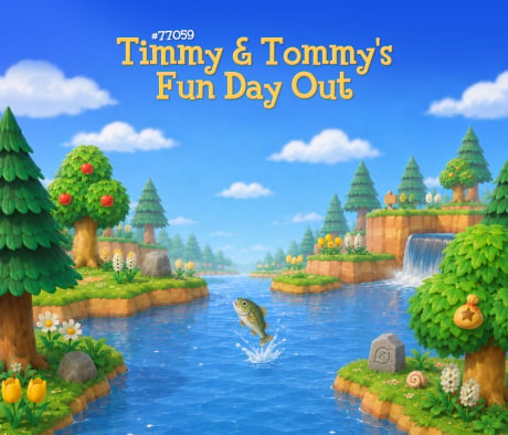 Fishing backdrop for LEGO® Timmy & Tommy's Fun Day Out (77059) Display Case