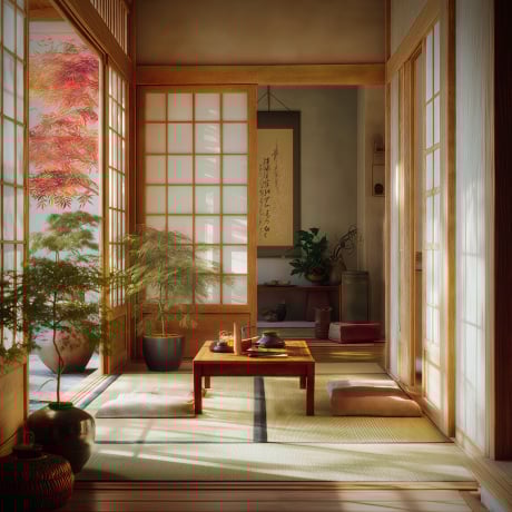 Home backdrop for LEGO® Japanese Red Maple Bonsai Tree (10348) Display Case