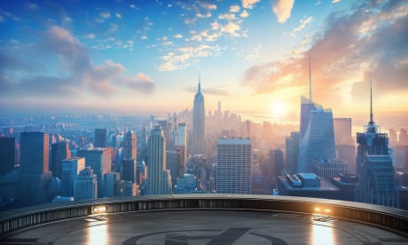 New york backdrop for LEGO® Avengers: Age of Ultron Quinjet (76325) Display Case