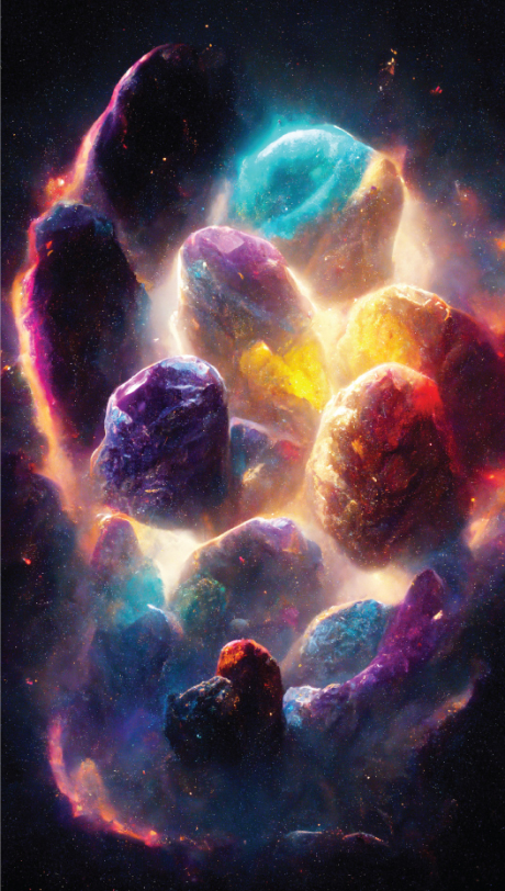 Glowing stones backdrop for LEGO® Marvel: Infinity Gauntlet Display Case (76191)