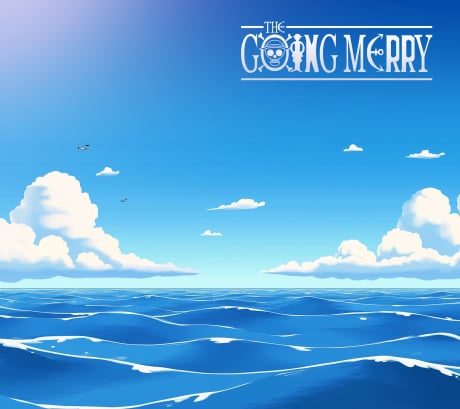 Open sea backdrop for LEGO® The Going Merry Pirate Ship - One Piece (75639) Display Case