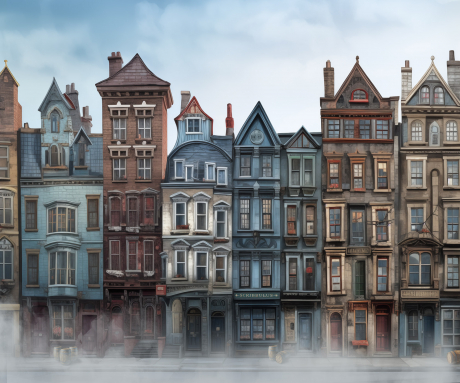 Shops backdrop for LEGO® Quality Quidditch™ Supplies & Ice Cream Parlour (76452) Display Case