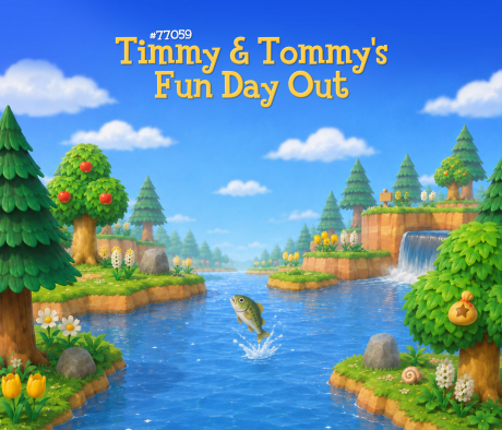 Fishing backdrop for LEGO® Timmy & Tommy's Fun Day Out (77059) Display Case