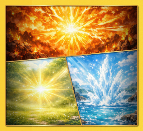 Card scene backdrop for LEGO® Venusaur, Charizard and Blastoise (72153) Display Case