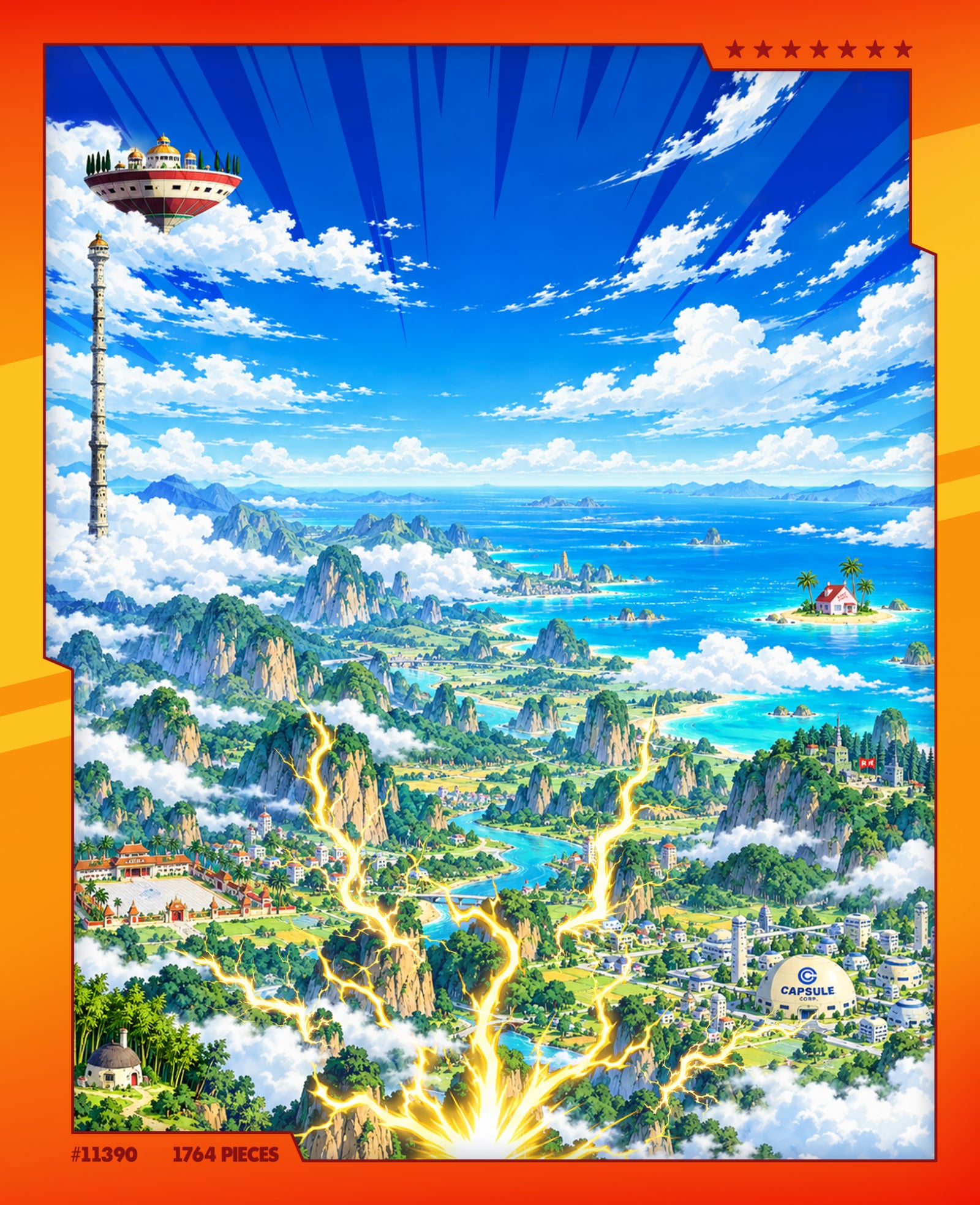 Anime backdrop for LEGO® Dragon Ball: Shenron & Goku (11390) Display Case