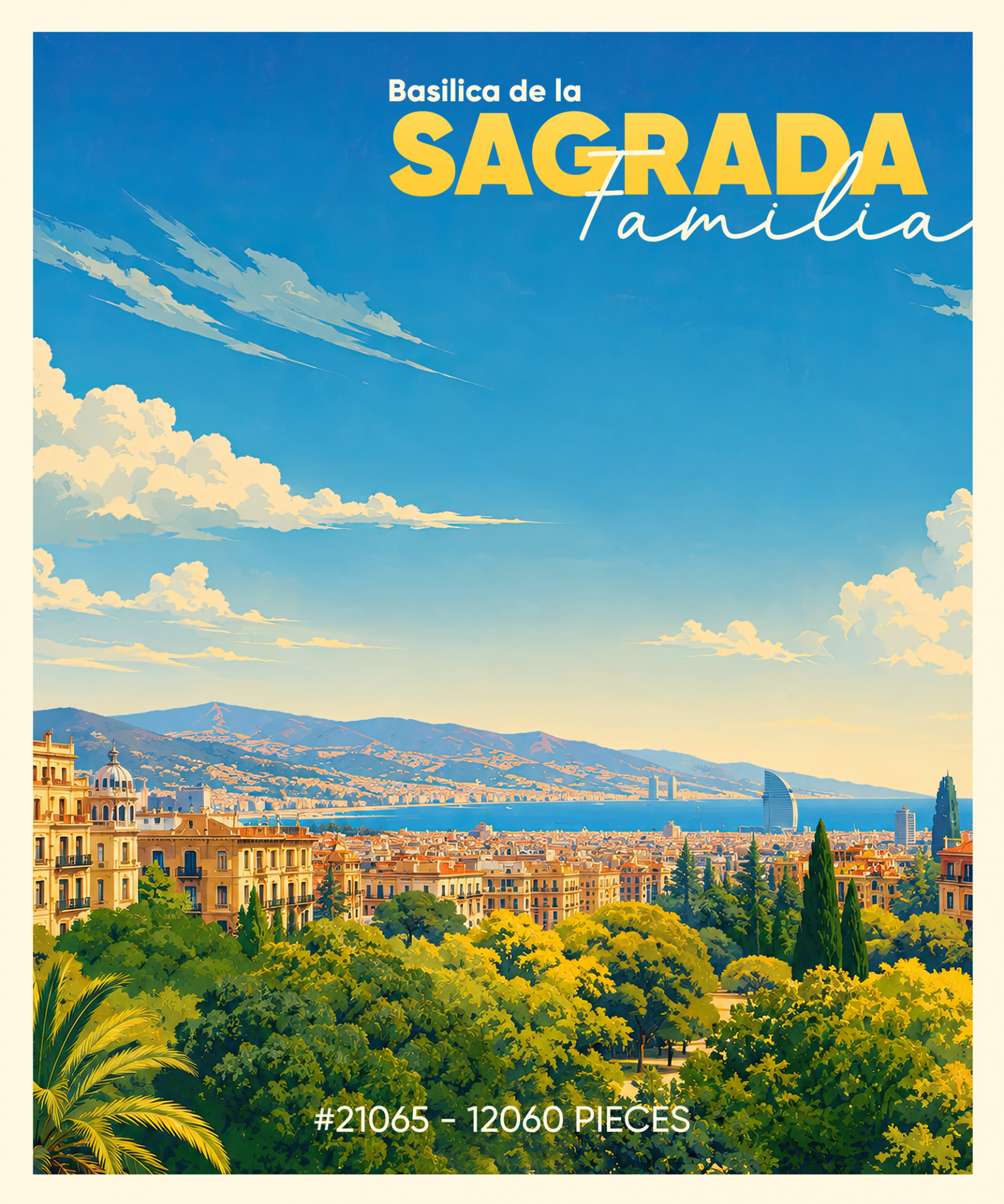 Barcelona backdrop for LEGO® Sagrada Família (21065) Display Case