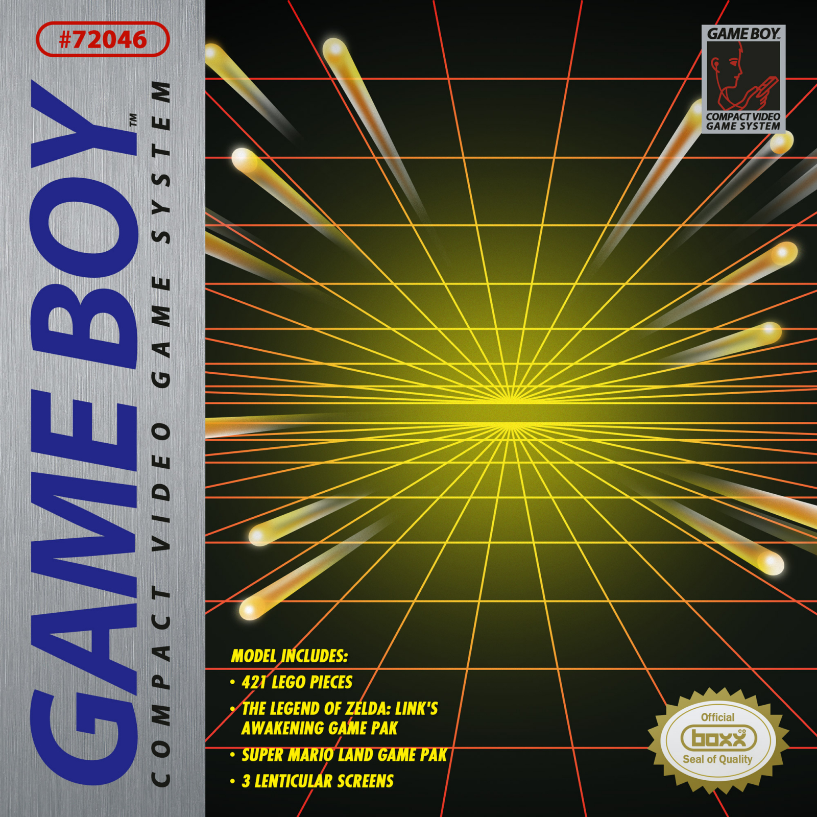 Original box backdrop for LEGO® Game Boy™ (72046) Display Case