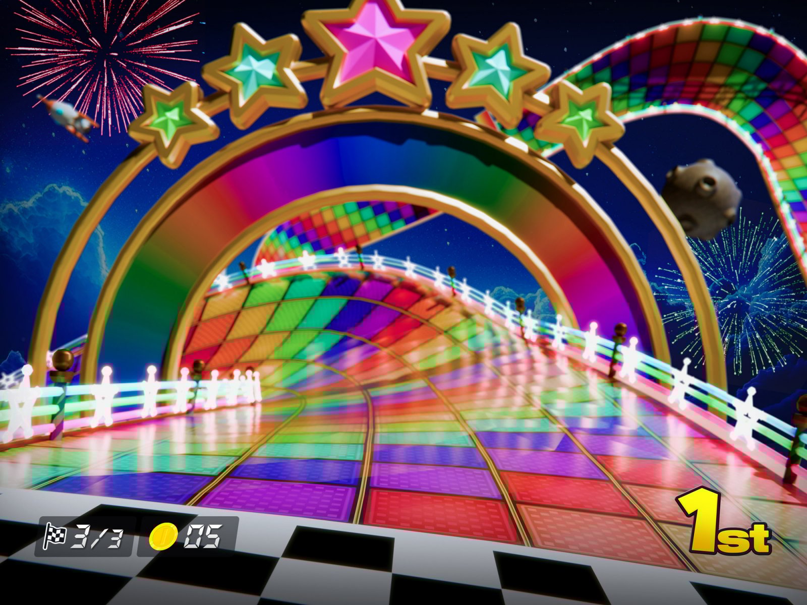 Rainbow road backdrop for LEGO® Mario Kart - Mario & Standard Kart (72037) SetScape Display
