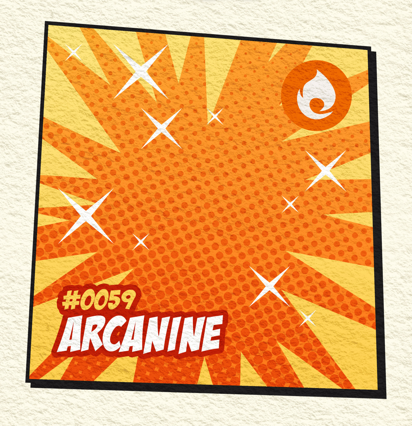 Comic style backdrop for LEGO® Arcanine (72160) Display Case