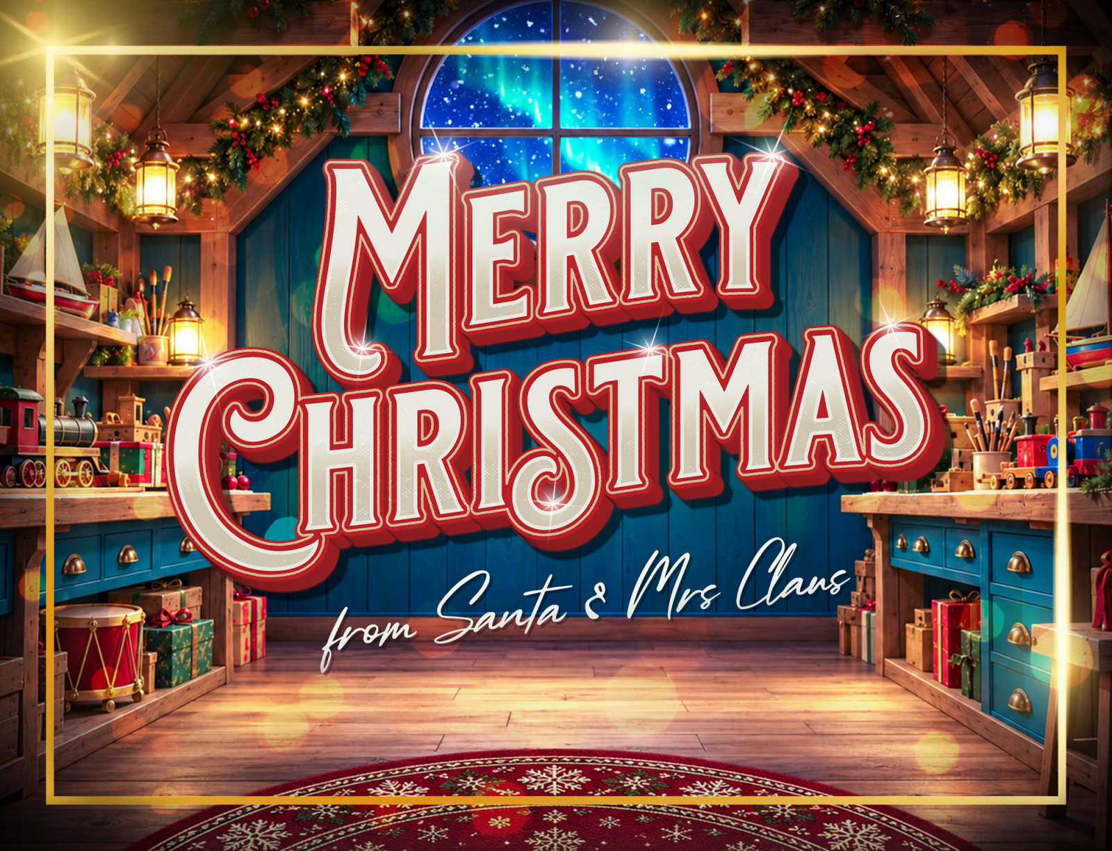 Workshop backdrop for Up-Scaled Santa (40820) & Mrs Claus (40875) Minifigure Display Case