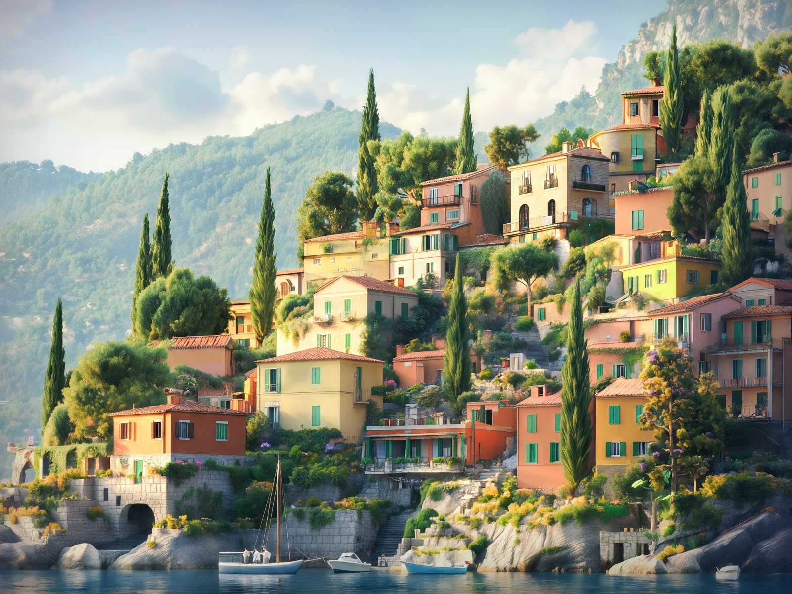 Italian coast backdrop for LEGO® Italian Riviera (21359) Display Case