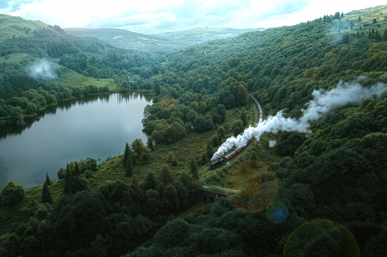 Countryside backdrop for LEGO® Enchanted Flying Ford Anglia (76470) Display Case