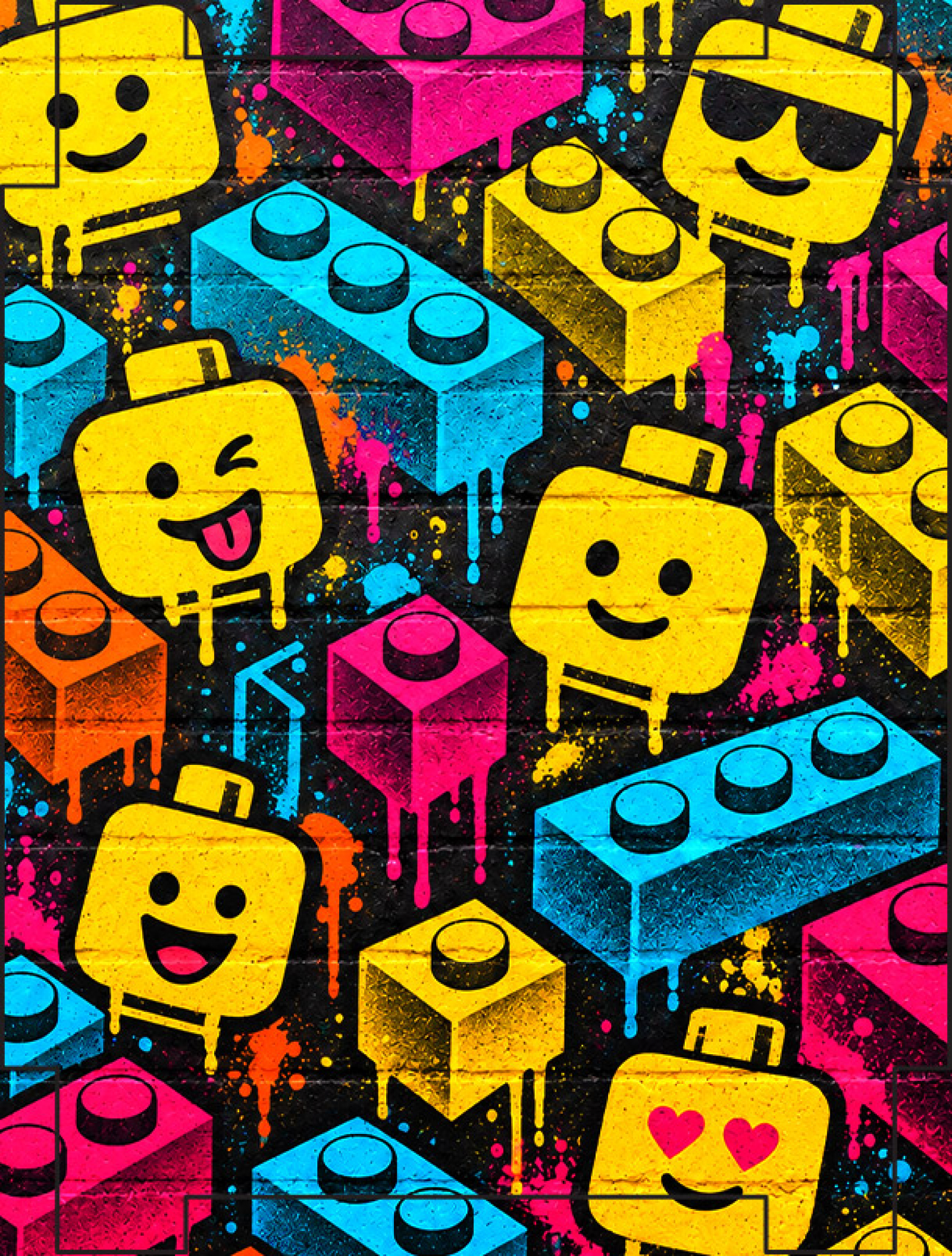 Graffiti backdrop for LEGO Minifigure Display Case