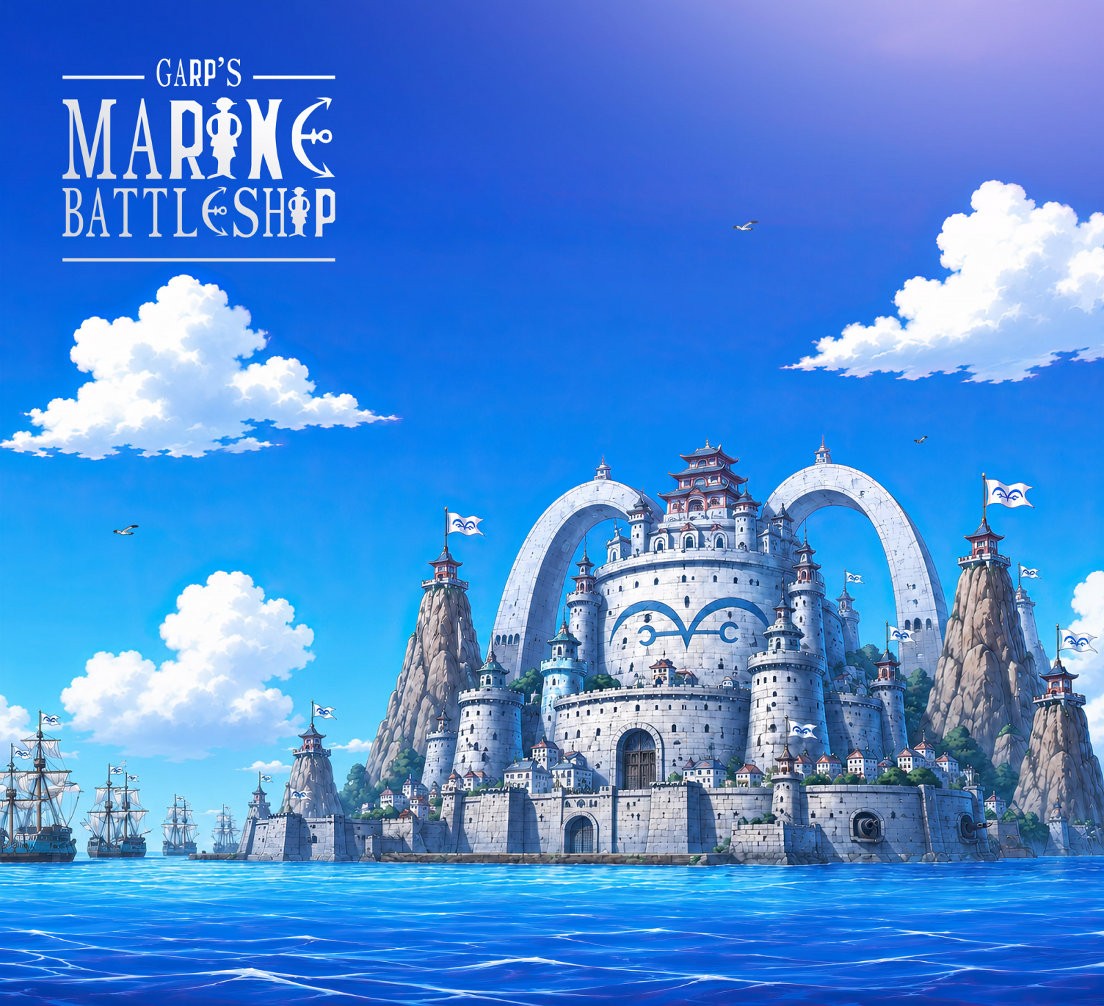 Headquarters backdrop for LEGO® Garp's Marine Battleship (75646) Display Case