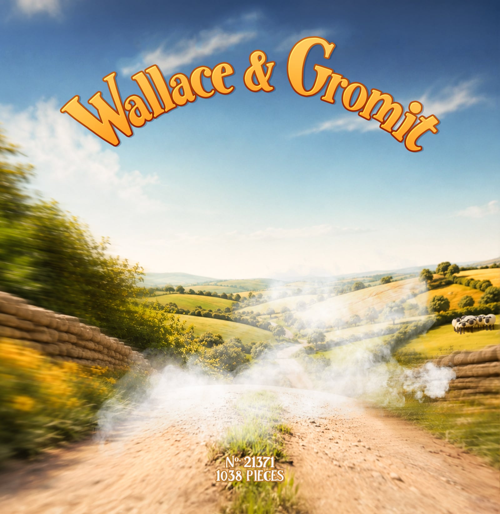 Country road backdrop for LEGO® Wallace & Gromit (21371) Display Case