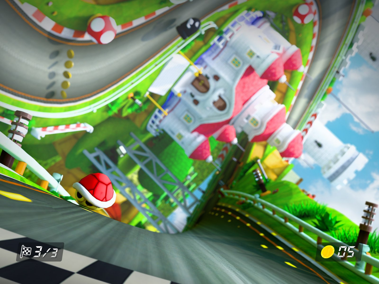 Anti-gravity track backdrop for LEGO® Mario Kart - Mario & Standard Kart (72037) Display Case
