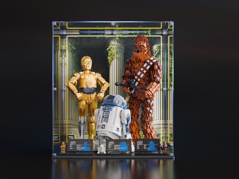 SPECIAL EDITION - LEGO® C-3PO™ (75398) & R2-D2™ (75379) & Chewbacca™ (75371) Display Case