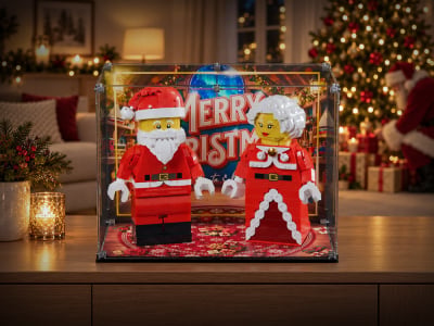 Up-Scaled Santa (40820) & Mrs Claus (40875) Minifigure Display Case