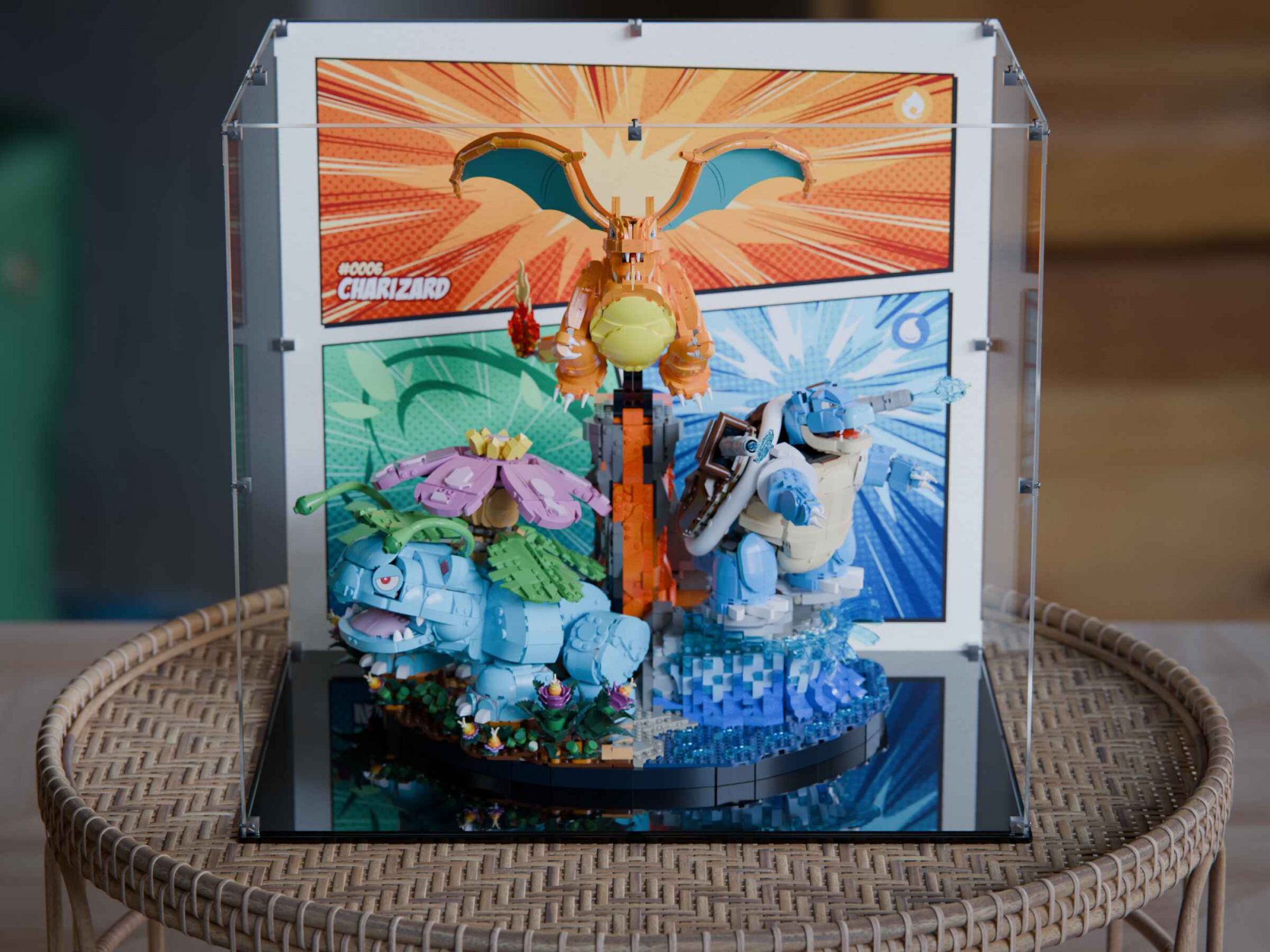 LEGO® Venusaur, Charizard and Blastoise (72153) Display Case
