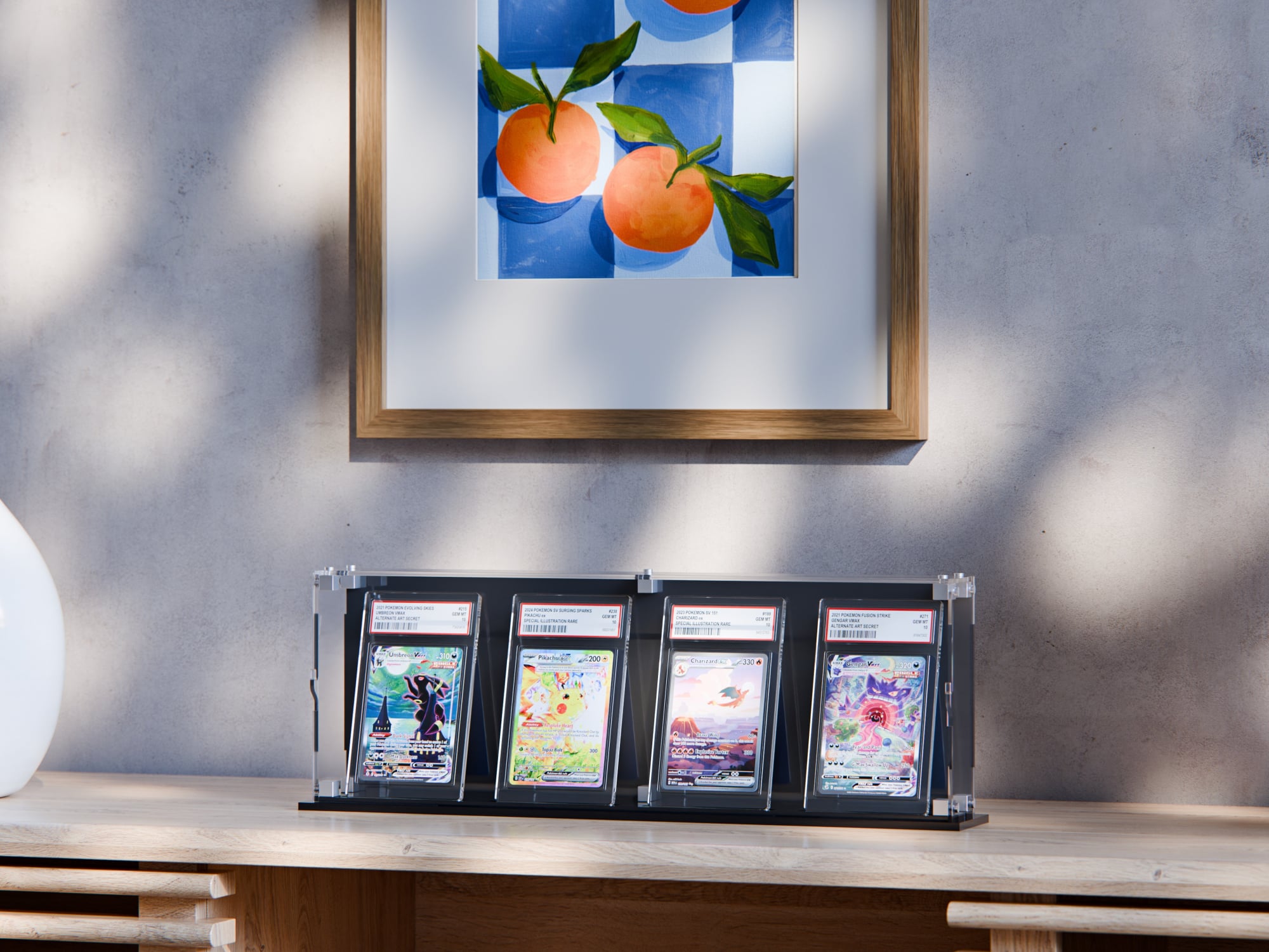 Freestanding Graded Card Display Case – 4 Slabs